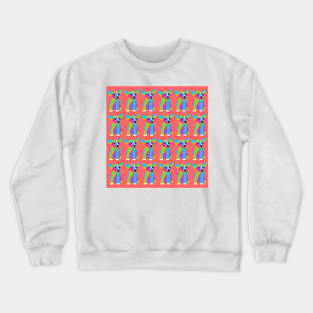 Puppy Pattern Pink Bg Crewneck Sweatshirt